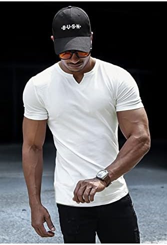 שרירים גברים של ארוך / קצר שרוול חולצה שרירים בכושר צוואר למתוח טי מזדמן תחתוני ספורט בינוני משקל