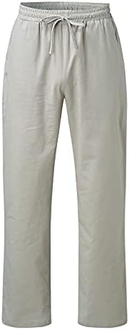 מכנסי קיץ של דיאגו גברים קלים משקל נינוח בכושר חוף מזדמן אופנה מסוגננת של מכנסי סעף ישר פיג'מה מכנסי פשתן