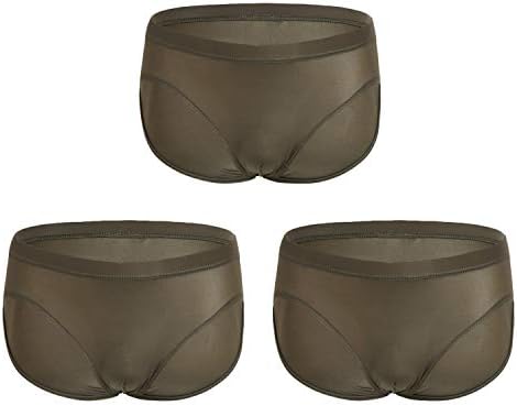 3 חבילה סקסי גברים של קרח משי ביקיני תחתוני רך מכנסיים קצרים תחתוני הלבשה תחתונה תחתוני הלבשת תחתונים