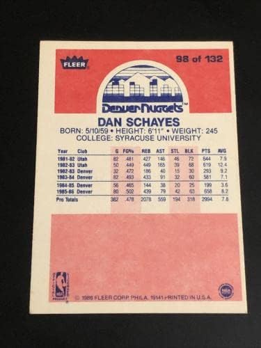 דן שייס 1986-87 פליר חתום כרטיס חתימה 98 דנבר נאגטס - כרטיסי חתימה בכדורסל