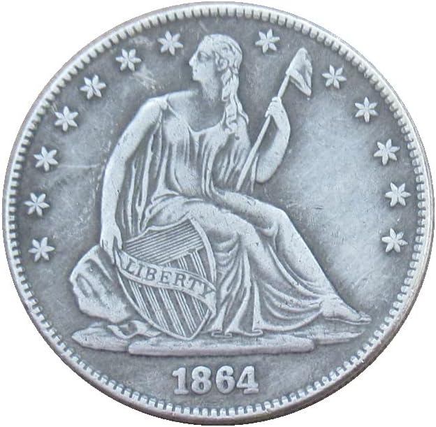 דגל חצי דולר חצי דולר 1864 מטבע זיכרון מצופה מכסף