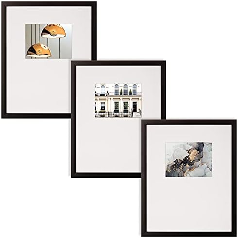קיר גלריה אינסטפויטס קיר 8x10 מסגרת תמונה עם תבנית תלויה, סט של 3, שחור