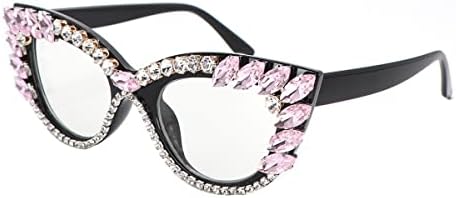 משקפי קריאה לנשים לנשים כחול אור חסימת עיניים חתול מחשב ריינסטון קורא אופנה משקפיים