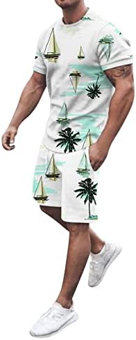 תלבושות של קיץ 2 של גברים ותלבושות של 2 חלקים לחוף חוף קצרים של גברים, מכנסיים מודפסים מכנסיים מערכות