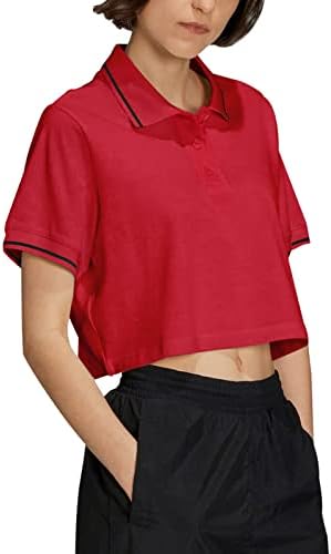 חולצות פולו פולו של Laslulu חולצות גולף חולצות יבול חולצת ספורט שרוול קצר מהיר יבש אימון טניס טניס