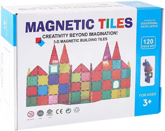 48 יחידים אריחים מגנטיים צעצועי ילדים צעצועי מגנט גזע לבלוקים מגנטיים פעוטות בניית צעצועים לגיל הרך לומד צעצועים