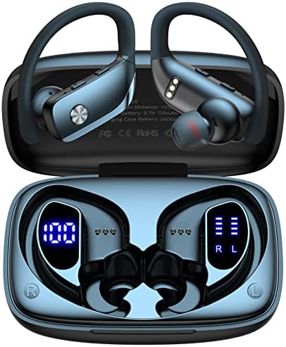 אוזניות אלחוטיות עבור סמסונג גלקסי S20+ אוזניות Bluetooth 48 שעות משחקות אוזניות ספורט אחוריות עם תצוגת