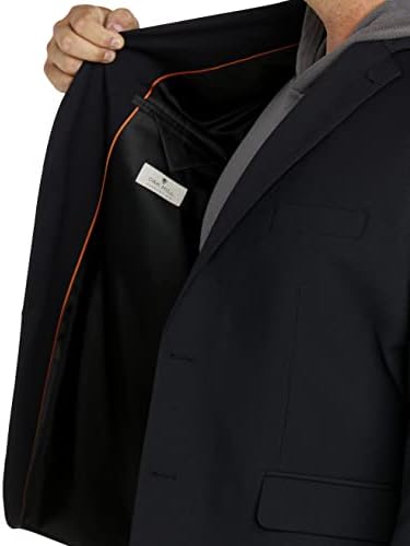 גבעת אלון מאת DXL ז'קט של ז'קט גדול וגבוה של ז'קט חליפת מיקרו -סטריפ, שחור