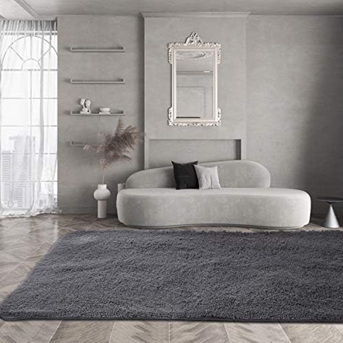 ASVIN 5X7 סלון פלאפי יוקרה שטיח שטח גדול, שטיחים פליס לא החלקה לעיצוב בית חדר שינה, שטיח פרוותי קטיף רך