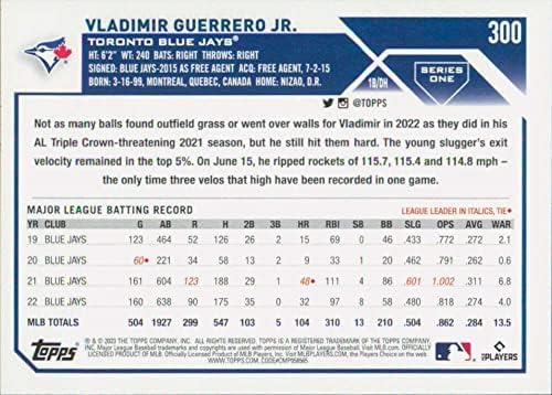 Vladimir Guerrero Jr. 2023 Topps 300 ננומטר+ -MT+ MLB בייסבול כחול ג'ייס