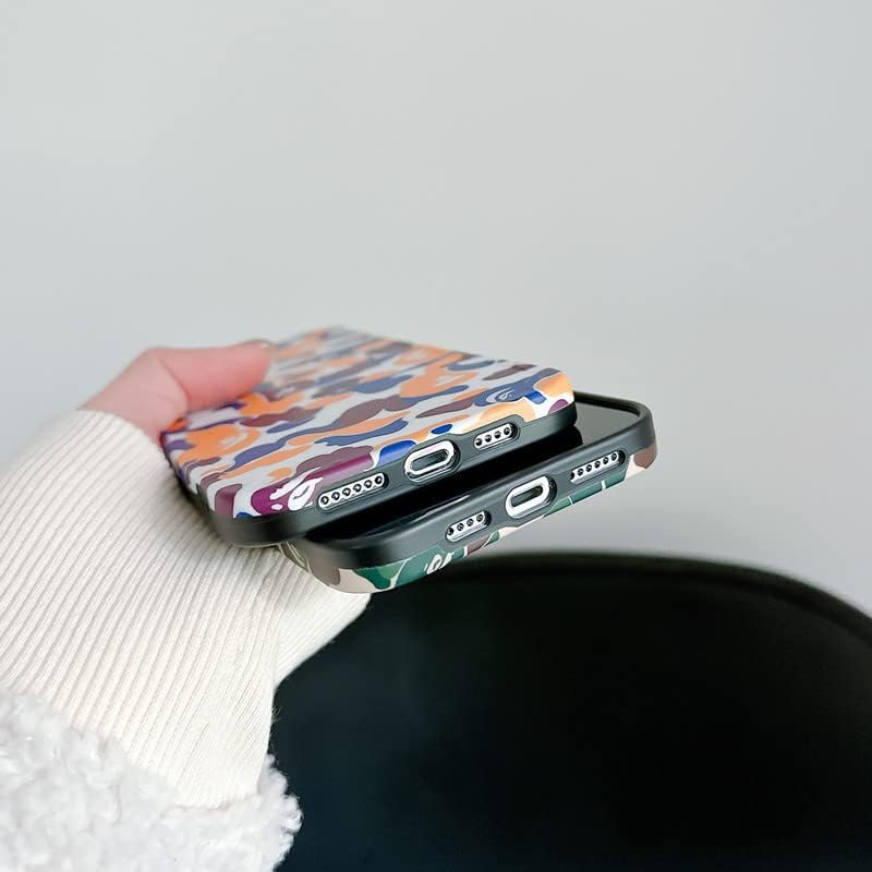 CAMO CASE תואם למארז ה- iPhone 12 Pro Max, דפוס טרנדי הסוואה למארז האייפון, רזה רך IMD אופנה