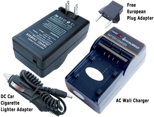 ITEKIRO קיר AC DC ערכת מטען סוללות לרכב עבור Panasonic Lumix DMC-FZ18EG + ITEKIRO 10 ב -1 כבל טעינה USB