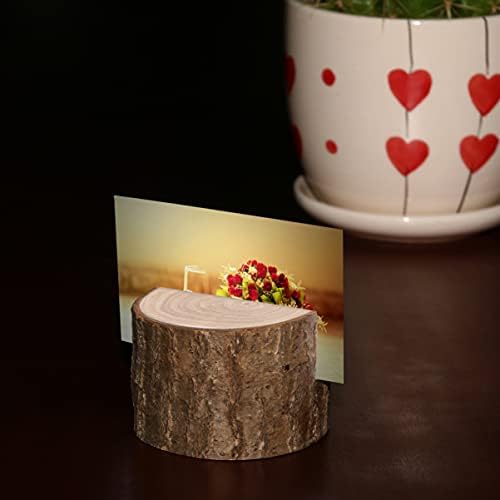 5 יחידות כפרי עץ מקום כרטיס מחזיקי שולחן מספרים מחזיק מעמד עץ שולחן מספר מחזיקי שם כרטיס תמונה תמונה קליפים