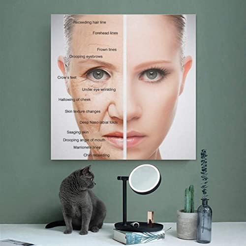 הזדקנות עור פנים טיפול יופי סלון פוסטר יופי סלון רפואי פוסטר בד כרזות הדפסי תמונה לסלון חדר שינה