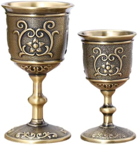 כוסות גביע גביע מתכת של דז 'אן ארכייז-כוסות כוסות יין מובלטות וינטג' מימי הביניים ליקר כוס זריקה למסיבת חתונה