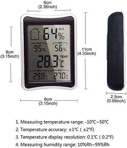 גבוהה דיוק דיגיטלי מדחום מדדי לחות טמפרטורת לחות מד צג מקורה מקס דקות זיכרון תחנת מזג אוויר מקורה