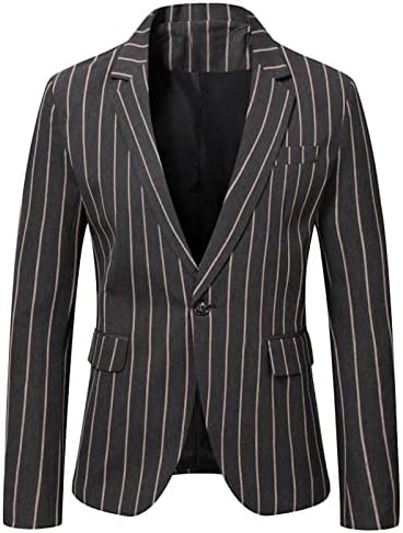 מעילי חליפה מזדמנים של גברים, גברים רזים מתאימים בלייזר כפתור אחד חליפות מעילי ספורט מעילי עסקים