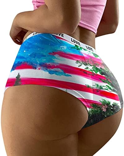 מכנסיים קצרים של אופנוענים לנשים דגל אמריקאי דגל בנים תחתונים תחתונים רכים כיסוי מלא כיסוי מלא מכנסי פיג'מה