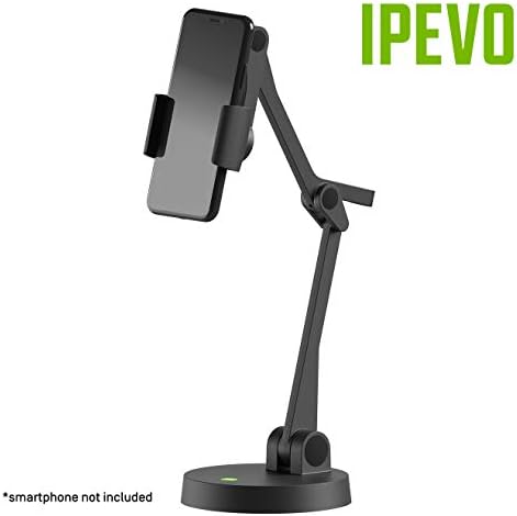 Ipevo Uplift ARM רב זווית לסמארטפונים, מחזיק טלפון רב-מפרקי לתקשורת חזותית ומצגות, סמארטפון קטן טביעת