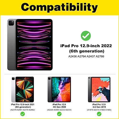 Procase iPad Pro 12.9 מגן מסך פרטיות 4-כיווני 2022 2021 2020 2018 צרור עם iPad Pro 12.9 מקרה 2022/2021/2020/2018,