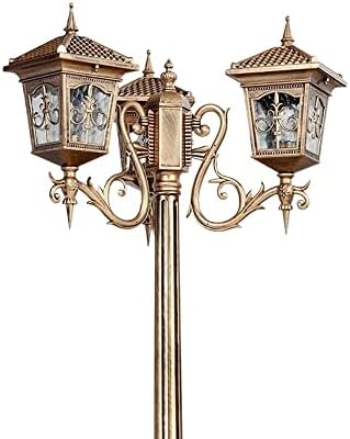 Guocc Creative 3 Lights מסורת אירופאית ויקטוריה אטום רחוב אטום רחוב חיצוני פוסט מנורה עתיקה אלומיניום