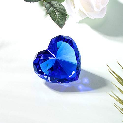 כחול קריסטל יהלומי נייר משקולות, לב צורת אמיתי יהלומי זכוכית אבני חן משקולת נייר לקישוט, גדול יהלומים