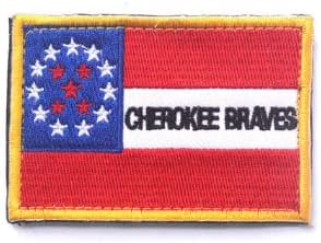 Cherokee Braves בד טלאי צבאי תגים רקומים טלאים מדבקות טקטיות לבגדים עם וו ולולאה