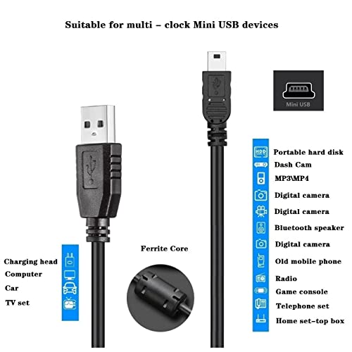 Atyfuer מיני נתונים USB/כבל מטען, 10ft USB 2.0 סוג-A עד מיני B חוט טעינה, עבור GoPro Hero3+Hero4, Garmin