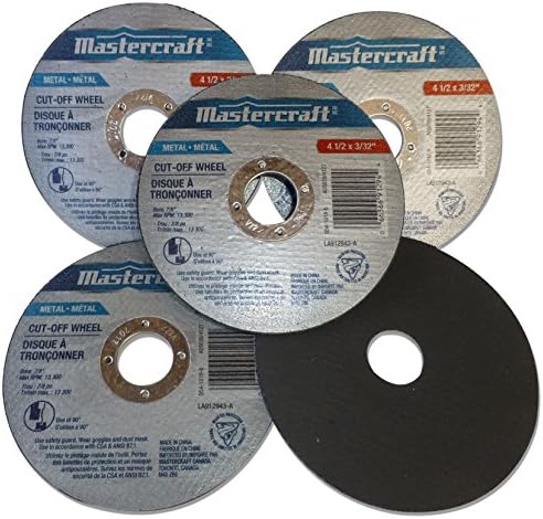 Mastercraft 5-Pack 4-1/2 x 3/32 x 7/8 דיסקי גלגל מתכת ארבור