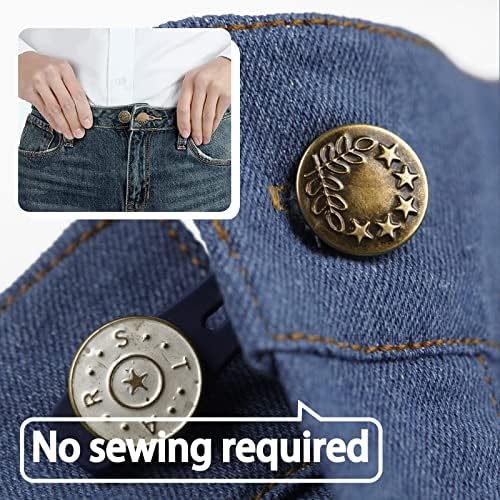 12 יחידות כפתור מרחיבים למכנסי ג'ינס מכנסי מכנסיים לגברים מאריכי מותניים מתכווננים למכנסיים לנשים ללא
