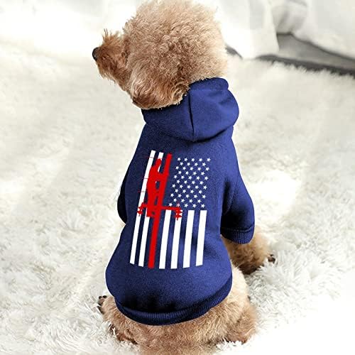 דגל אמריקאי כבל חשמלי קו חשמל בהתאמה אישית קפוצ'ונים לכלבים חיות מחמד רכים בגדי כלבים נעימים נושמים סוודרים