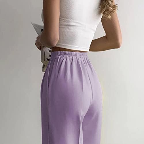 מיאשוי נשים עסקי מכנסי קז 'ואל ארוך נשים מוצק צבע חליפת מכנסיים אלסטיים מותן מכנסי קז' ואל מכנסי טרנינג נשים