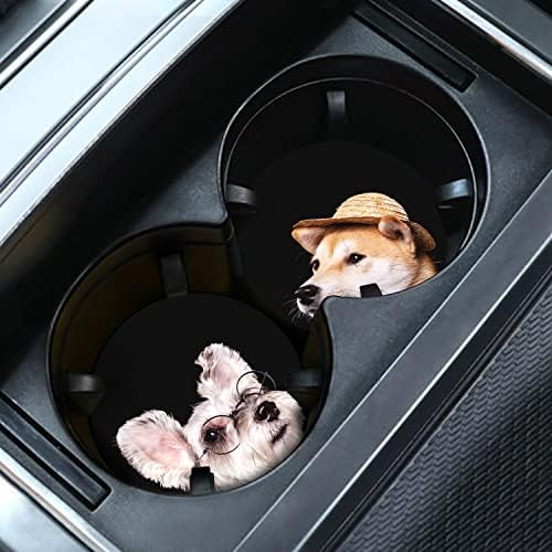 רכבים רכב 2 יחידות 2.75 אינץ 'מחזיקי כוס רכב רכבות חיות כלב חמוד חיה ללא החלקה אוניברסלית לרוב