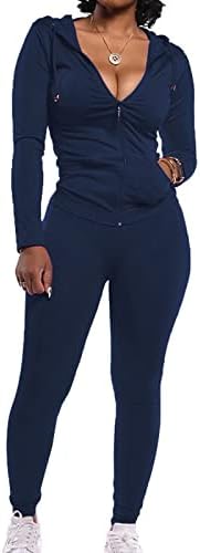 מכנסיים חליפה בתוספת גודל אופנה נשים סתיו ליידי פיצול 2 חתיכה ספורט חליפת סט מזדמן מוצק צבע חליפת