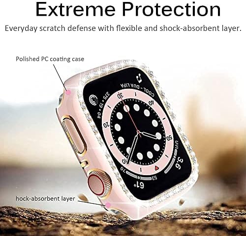 מארז קריסטל של Ankang Diamond עבור Apple Watch 7 6 SE 40 ממ 44 ממ 41 ממ 45 ממ IWatch Series 5 3 38 ממ 42