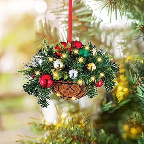 מתנה תלויה בקישוט תליון סלסול חג מולד קישוט מלאכותי מקדם עץ מואר לפני קישוט חג מולד ותלוי קרלנד קרלנד
