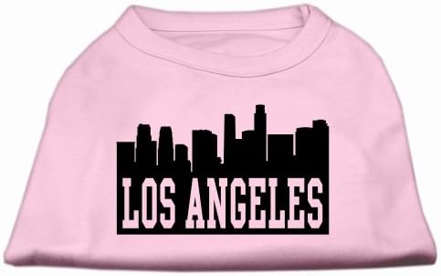 Mirage Pet Los Angeles Skyline חולצת הדפסה בהיר ורוד XL XL