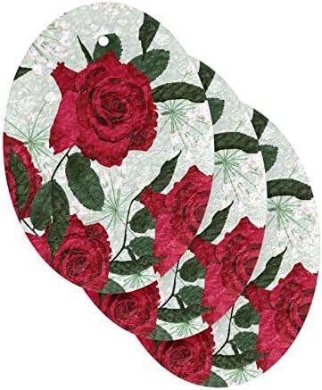 פרח ורד אדום אדום עשבי תיבול לבנים ספוגי טבע פרחים מטבח תאית ספוג למנות שטיפת אמבטיה וניקוי משק בית,