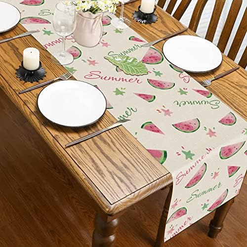 קיץ שולחן רץ ורוד אבטיח שולחן קישוטי עונתי שידה בית מטבח אוכל שולחן המפלגה דקור 13 איקס 72 אינץ