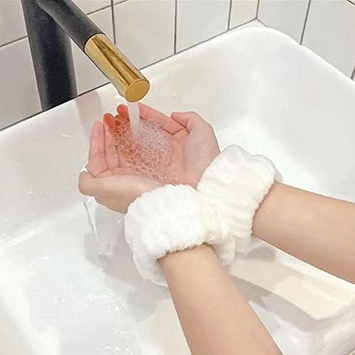 4 יחידות יד ספא לשטוף מיקרופייבר יד לשטוף מגבת להקות צמידים כביסה פנים צמידים פלאפי יד סרט זיעת עבור נשים