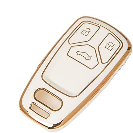 SK מותאם אישית TPU White Smart Key FOB מארז מגן תואם ל- AUDI A4L A5 Q5L Q7 S4 TT 3 כפתור כניסה ללא מפתח