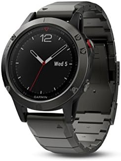 Garmin Fēnix 5, Premium and Multisport GPS Smartwatch, זכוכית ספיר, Slate Grey w/ להקה מטאלית