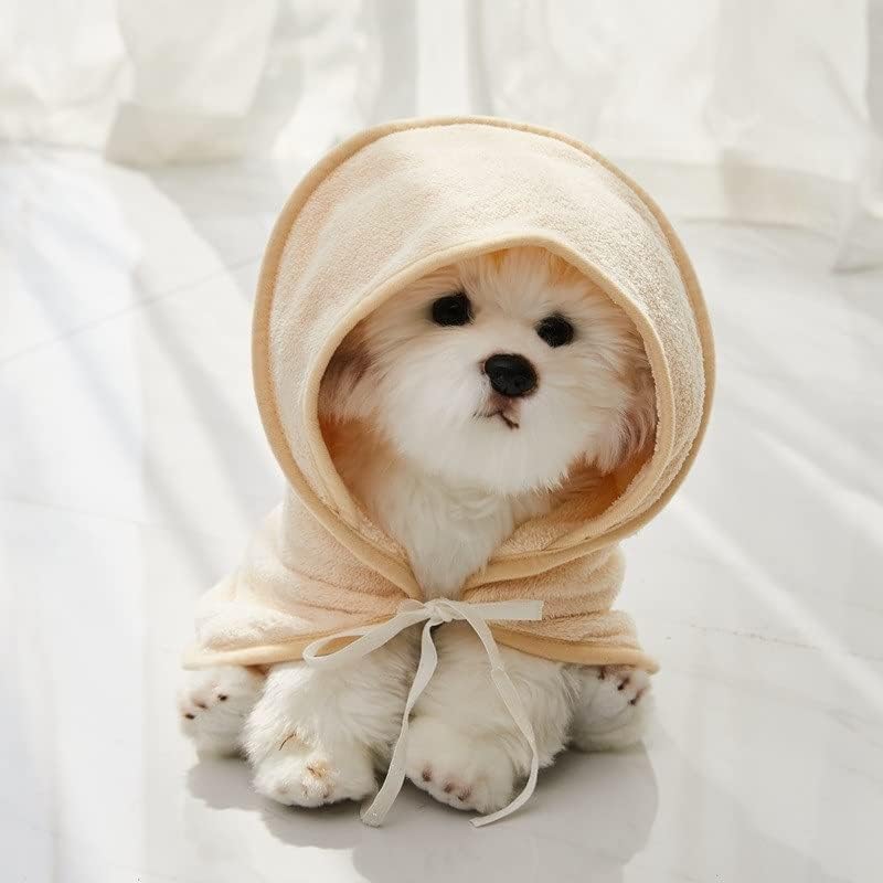 LEPSJGC חמוד מגבת כלב מגבת ייבוש רך אמבטיה מגבת חיית מחמד לכלב קפוצ'ונים כלבלב סופר סופג חלוק רחצה