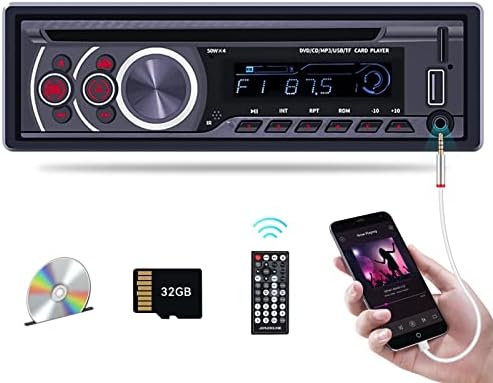 נגן תקליטור רדיו יחיד לרכב יחיד, נגן DVD לרכב עם Bluetooth ללא ידיים סטריאו מכונית סטריאו MP3 נגן מכוניות עם