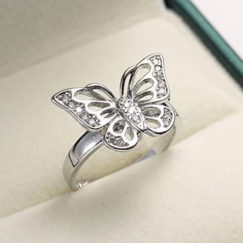 יצירתי נשים זירקון צמיד בעלי החיים פרפר תכשיטי טבעת נישואים טבעת אופנה נסיכת אירוסין טבעת חמוד