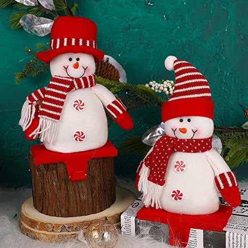 JUEGOAL 2 חבילה מחזיקי גרב של שלג לחג המולד, מעמד מגרש של מנטה קולבי סטנד, איש שלג קטיף מתלים ווים לגרביים,