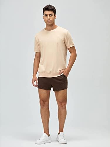 גברים של שרוך מותניים מסלול מכנסיים ספורט חדר כושר אימון ריצה אצן מכנסיים קצרים עם כיסים