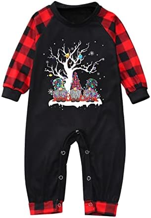ילד הורה תלבושת תינוקות הורה ילד חג מולד חם משובץ משובץ מודפס ללבוש ללבוש פיג'מה סרבל סרבל רומפר משובץ