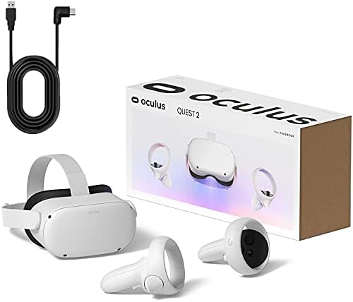 Oculus Quest 2 אוזניות מתקדם של מציאות מדומה מתקדמת 128 ג'יגה-בייט, בקרי מגע, 1832x1920 עד 90 הרץ קצב רענון LCD,