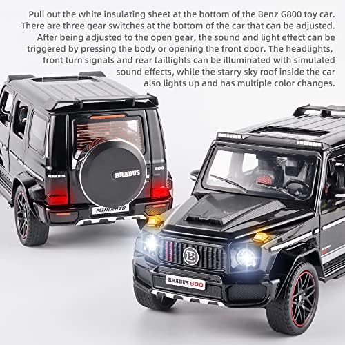 מכוניות צעצוע של Oanmyjjo Benz G800 1/24 דגם מכוניות מתכת מתכתיות ， עם צליל ואור 、 משוך לאחור ， מכוניות דגם